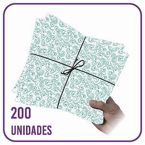 Papel Seda Premium Floral Verde Claro 03 - 60x40cm 200 folhas