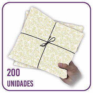 Papel Seda Premium Floral Dourado 04 - 60x40cm 200 folhas