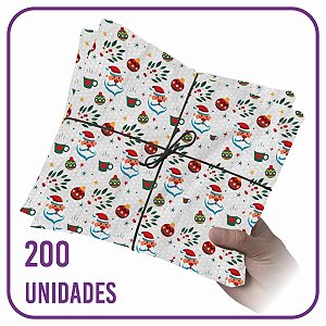 Papel Seda Premium Natal Papai Noel 06 - 60x40cm 200 folhas