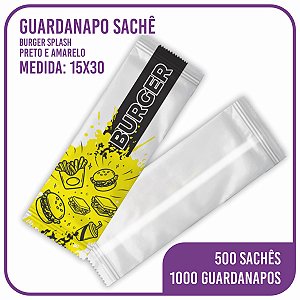 Guardanapo Sachê Splash Burger 15x30 C/ 2 Folhas - 500 Unidades