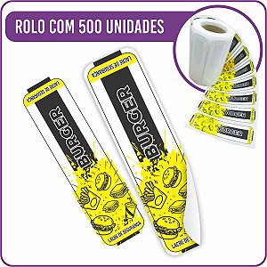 Lacre de Segurança Adesivo Burger P/A (02) 2,5x9cm - 500 Unidades