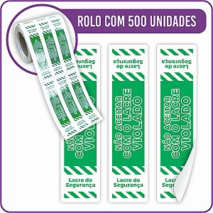 Lacre de Segurança Adesivo Verde Pro 2x8cm - 500 Unidades
