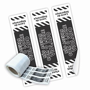 Lacre de Segurança Adesivo Preto Pro 2x8cm - 500 Unidades