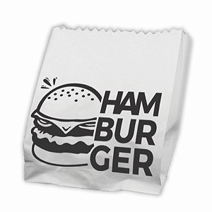 Saco Kraft Ham-Bur-Ger Preto (P) - (500 Unidades)