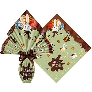 Embalagem Ovo De Páscoa 39x39cm Pratic Chocolatier Pistache - (25 Unidades)