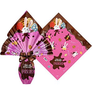 Embalagem Ovo De Páscoa 34x34cm Pratic Chocolatier Rosa - (25 Unidades)