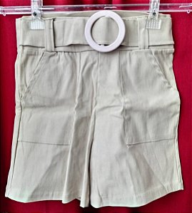 Short de bengaline com cinto