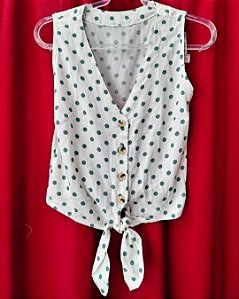 Blusa amarração bolinhas