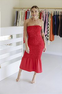 Vestido Feminino Midi Ariel vermelho