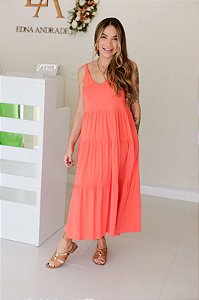 Vestido Feminino Midi Mada Goiaba