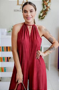 Macacão Feminino Longo Pamela Bordo Estampado
