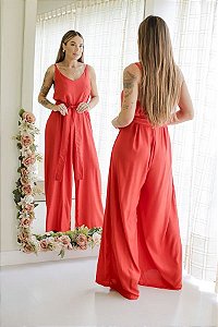 Macacão Feminino Longo Geysa Vermelho