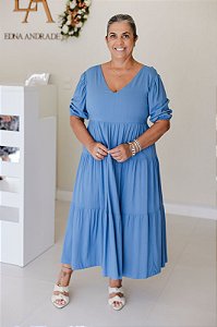 Vestido Feminino Midi Chica azul