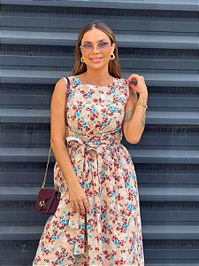 Vestido Feminino Midi Marilda Estampa Floral