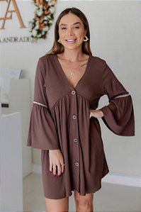 Vestido Feminino curto Amabile marrom