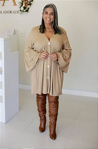 Vestido Feminino curto Amabile Nude Escuro
