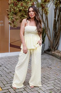 Conjunto Feminino Dalila amarelo manteiga