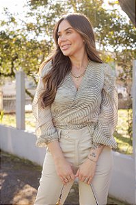 Blusa Marcela Nude estampada