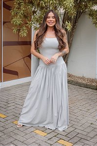 Vestido Feminino Longo Lorena Cinza
