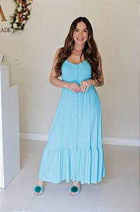 Vestido Feminino Longuete Clara Turquesa