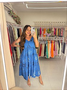 Vestido Feminino Midi Mada Royal estampado