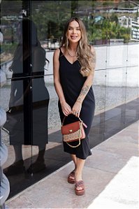 Vestido Feminino Liah Midi Preto