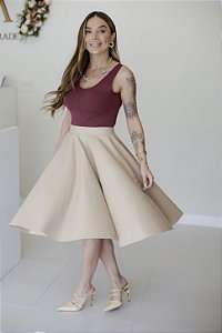 Saia Feminina Midi Jolie nude
