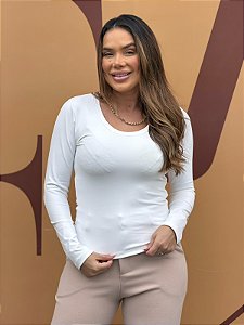 Blusa Gola redonda branca