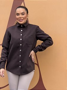 Camisa Feminina Alexia Lã Batida Café
