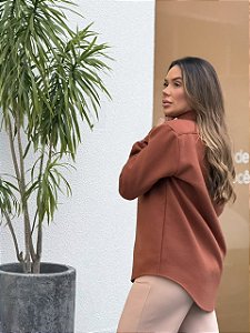 Camisa Feminina Alexia Lã Batida Marrom