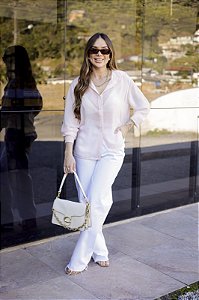 Camisa Feminina Oversized Alexia Rosa tule