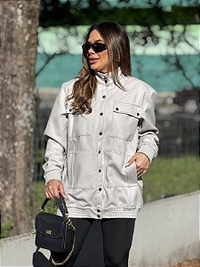 Jaqueta lã batida