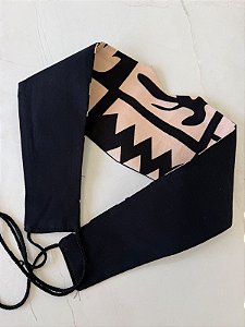 Faixa-Cinto preto estampado