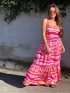 Vestido Lorena pink estampado