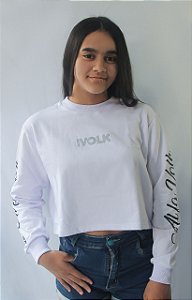 Blusa Alfa Volk - Cropped Branco manga longa