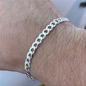 Pulseira Masculina Grumet 5mm Prata 925 Legítima Original