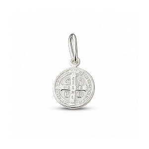 Pingente Medalha de São Bento Prata 925 Legítima Original Maciça Italiana