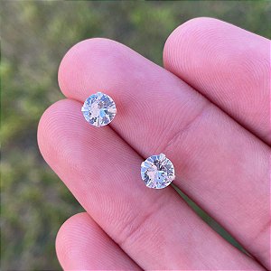 Brinco Zircônia Redondo 6mm Prata 925