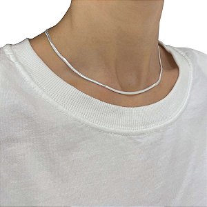 Corrente Feminina Lacraia 2,5mm 40cm de Prata 925 Legítima