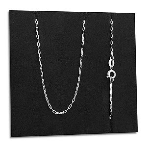 Corrente Feminina Elos Cadeado 1,8mm 45cm Prata 925 Legítima