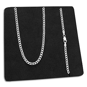Grumet 3mm 60cm 70cm 80cm Prata 925 Legítima Maciça Italiana Original