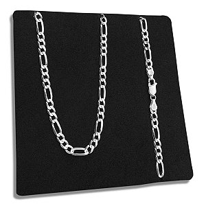 Corrente Masculina 3x1 4mm 60cm de Prata 925 Legítima Maciça