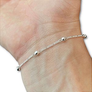 Pulseira Infantil Bolinhas 3x1 Prata 925 Legítima Original