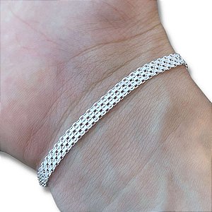 Pulseira Feminina Bismark 5mm de Prata 925 Original Legítima