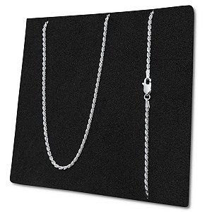 Corrente Cordão Baiano 2mm Prata 925 Original Maciça Unissex