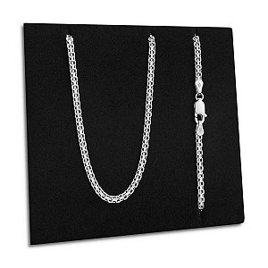 Corrente Feminina Esteira Bismarck 2,5mm 45cm de Prata 925