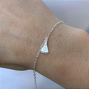 Pulseira Feminina Pingente Nossa Senhora Aparecida Prata 925