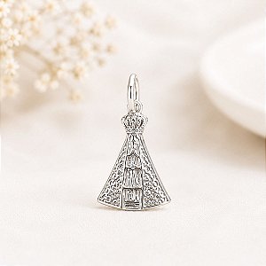 Pingente Nossa Senhora Aparecida Unissex 925 Original Maciça