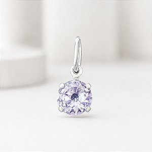 Pingente Feminino Ponto Luz Azul Prata 925 Original Legítima