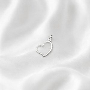 Pingente Feminino Coração Vazado Delicado Prata 925 Original